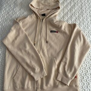 Quiksilver Men's Beige Zip-Up Hoodie